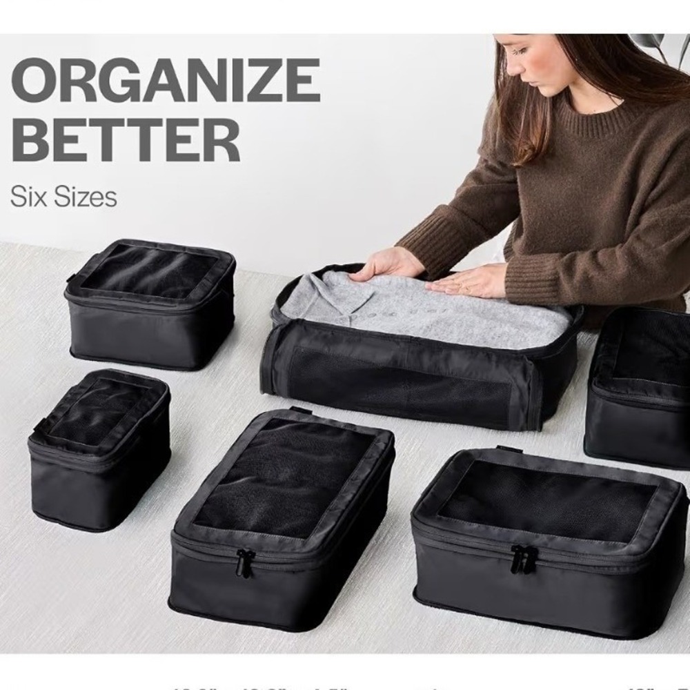 Aerotrunk Compression Packing Cubes 5 Pack Travel Organizer AT-COMP-6-BLACK T2